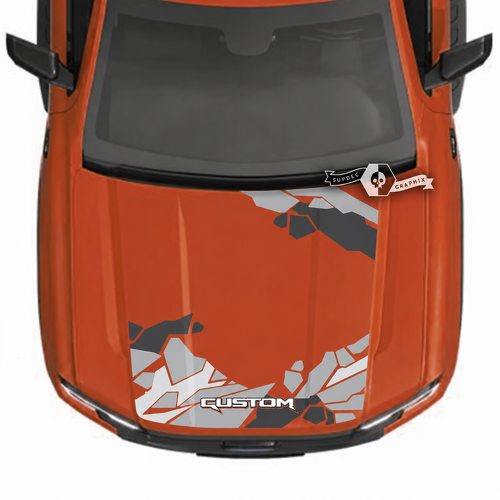 CUSTOM Open Center Angular Camouflage Motorhauben-Kit Motorhauben-Vinylaufkleber für Ford Ranger