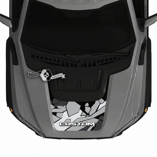 CUSTOM Schwarz Kontrast Tarnmuster Haubenlufteinlass Verkleidung Hauben Vinyl Aufkleber Sticker für Ford Ranger