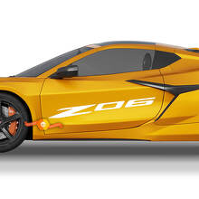 Paar Chevrolet Corvette Racing Seitentüren Z06 Logo Vinyl Aufkleber Aufkleber
 3