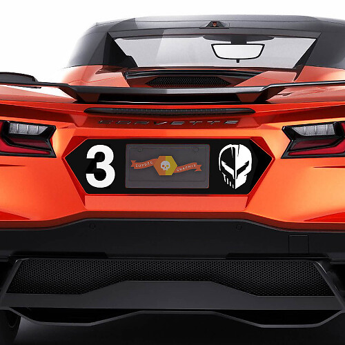Chevrolet Corvette C8 Rear Plate Blackout Z06 Vinyl Aufkleber Aufkleber 2 Farben

