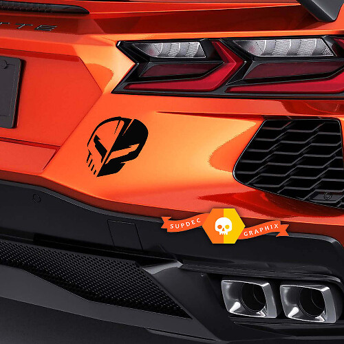 Jake Skull Vinyl-Aufkleber für die hintere Stoßstange des Chevrolet Corvette C8 Z06
