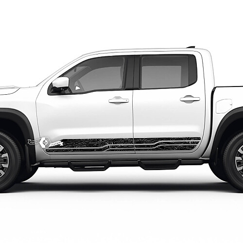 2 Nissan Aufkleber Rocker Panel Side Topographic Map Nissan Frontier Stripe Vinyl Sticker Kit
