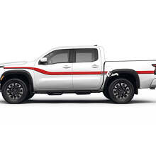 Zwillingsgeschwungene Seitenstreifen Vinyl-Aufkleber-Set für Nissan Frontier_2
