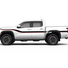 2 Nissan-Aufkleber vorne, Kotflügel, Türen, Bett, hinten Kotflügel, Logo-Linie, Zierleiste, Seite, Vintage, Nissan Frontier, Streifen-Vinyl-Aufkleber-Set
 3