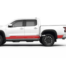 2 Nissan-Aufkleber, Rocker-Panel-Bett-Logo, seitliche topografische Karte, Nissan Frontier-Streifen-Vinyl-Aufkleber-Set
 3