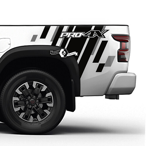 PRO-4X Seitliche Ladeflächen-Streifen Vinyl-Aufkleber-Set für Nissan Frontier