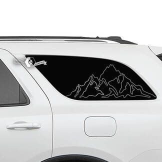 Paar Dodge Durango Side Rear Window Mountains Outline Aufkleber Vinyl-Aufkleber
 1