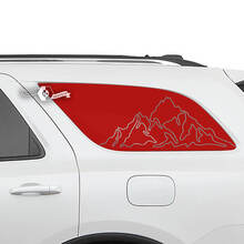 Paar Dodge Durango Side Rear Window Mountains Outline Aufkleber Vinyl-Aufkleber
 2