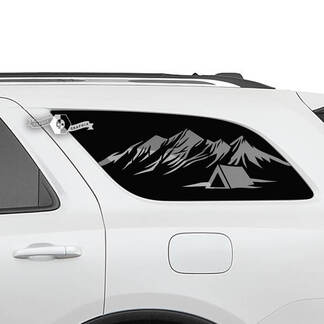 Paar Dodge Durango Side Rear Window Mountains Hut Aufkleber Vinyl-Aufkleber
