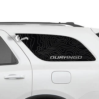Paar Dodge Durango Side Rear Window Topographic Map Lines Aufkleber Vinyl-Aufkleber
 1