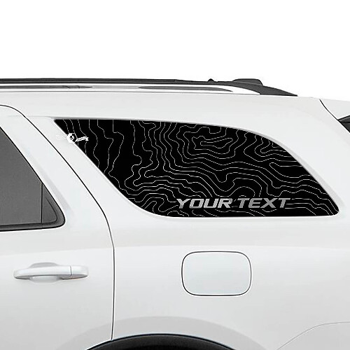 Topografische Karte Heckseitenscheibe Vinylaufkleber Paar für Dodge Durango