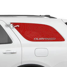 Paar Dodge Durango Side Rear Window Topographic Map Lines Aufkleber Vinyl-Aufkleber
 2
