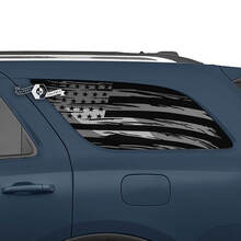 2x Dodge Durango Side Rear Window USA Flag Destroyed Aufkleber Vinyl Aufkleber
 2