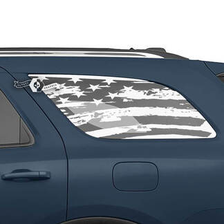 Paar Dodge Durango Side Rear Window USA Flag Destroyed Direct Aufkleber Vinyl-Aufkleber

