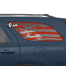 Paar Dodge Durango Side Rear Window USA Flag Destroyed Direct Aufkleber Vinyl-Aufkleber
 2