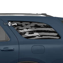Paar Dodge Durango Side Rear Window USA Flag Destroyed Direct Aufkleber Vinyl-Aufkleber
 3