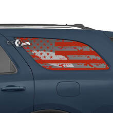 Paar Dodge Durango Side Rear Window USA Flag Destroyed Wrap Aufkleber Vinyl Aufkleber
 2