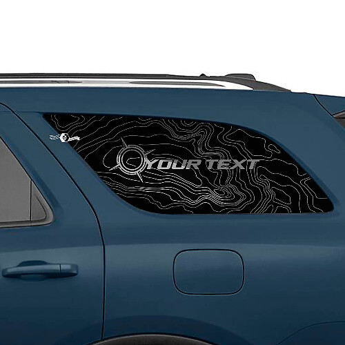 Topografische Karte und Markierung Vinyl-Aufkleber-Kit für die hintere Seitenfenster des Dodge Durango