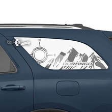 2x Dodge Durango Side Rear Window Mountains Compass Decal Vinyl Sticker
 2