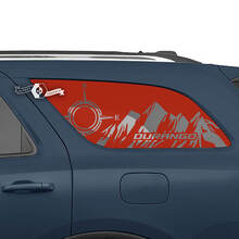 2x Dodge Durango Side Rear Window Mountains Compass Decal Vinyl Sticker
 3