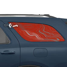 Paar Dodge Durango Side Rear Window Topographic Map Aufkleber Vinyl-Aufkleber
 3