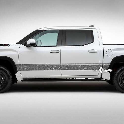 Topographische Karte Seitenstreifen Vinyl Aufkleber Set für Toyota Tundra