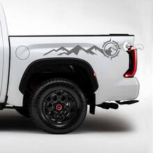 Paar Toyota Tundra Bed Side Rear Fender Mountains Compass Seitenstreifen Vinyl Aufkleber Aufkleber
 2