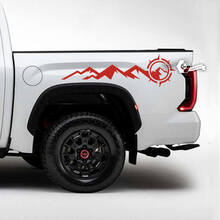 Paar Toyota Tundra Bed Side Rear Fender Mountains Compass Seitenstreifen Vinyl Aufkleber Aufkleber
 3