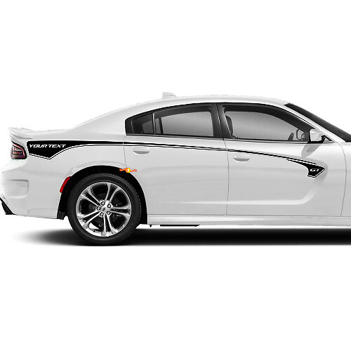 GT-Logo individuelles Text-Seitenstreifen Vinyl-Aufkleber-Set für Dodge Charger