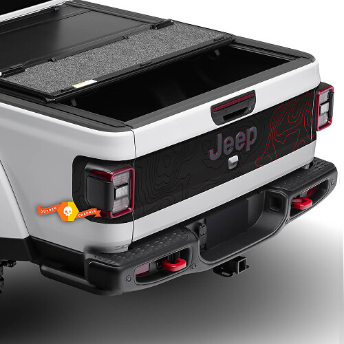 Jeep Gladiator Tür Kofferraum Heckklappe Topografische Karte Aufkleber Aufkleber Vinyl Grafiken 3 Farben
