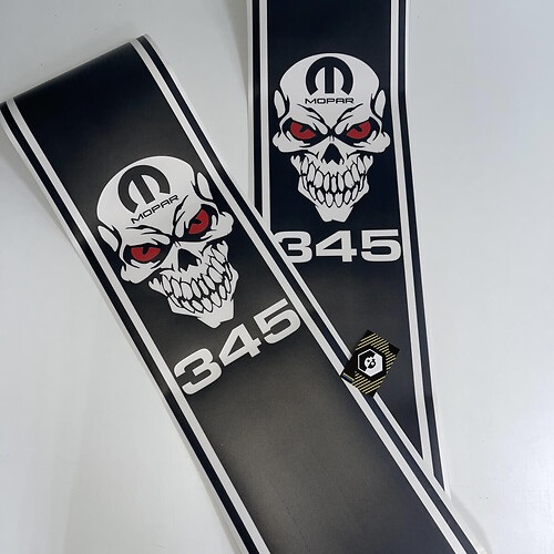 Dodge Ram 345 HEMI Mopar Skull Heckbett Vinyl Aufkleber Decal Streifen
