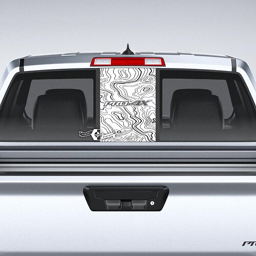 Pro-4X Topographischer Stil Heckscheiben-Aufkleber für Nissan Frontier