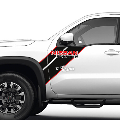 Paar Türen vorne Kotflügel Frontier Logo Streifen Vinyl Aufkleber Aufkleber Grafiken 2 Farben
