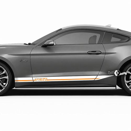 Maßgeschneidertes Umriss-Akzentstreifen-Set als Vinyl-Aufkleber für Schwellerleisten für Musclecar Musclecarmodel