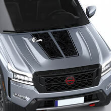 Nissan Frontier S SV Pro-4x Motorhaubenaufkleber, Vinyl, topografische Karte, Konturlinien, Off-Road, Dual-Blackout-Grafikaufkleber
 2