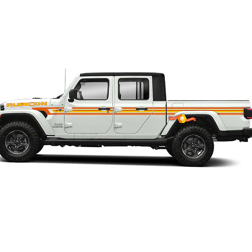 Retro-Stil Motorhauben- und Seitenstreifen Vinyl-Aufkleber-Set für Jeep Gladiator