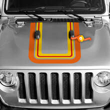 Retro-Stil Motorhauben- und Seitenstreifen Vinyl-Aufkleber-Set für Jeep Gladiator_4