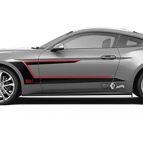Paar Türen Kotflügelstreifen für Ford Mustang Shelby GT500 GT350 Mach1 Mach 1 Logo 2 Farben
