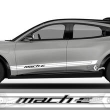 Paar Ford Mustang MACH-E MACH E Rocker Panel Logo Outline Stripes Seitentüraufkleber Vinylaufkleber 2 Farben
 2