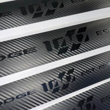 4x Dodge Challenger 100. Jubiläum Einstiegsleisten Vinyl Aufkleber Carbon Schwarz
 2