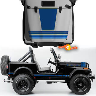 Satz Motorhauben-Seitenschweller vorne hinten Kotflügel Jeep Renegade CJ7 Vinyl-Aufkleber Grafiklinien Stil Wählen Sie Farben
