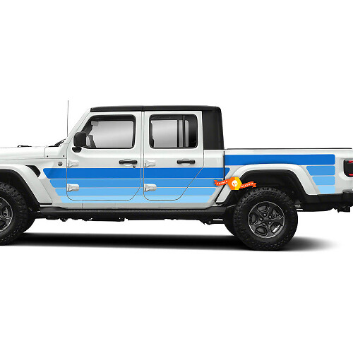 Jeep Gladiator Rubicon Seitentüren Bett JT Retro Vintage Pickup Truck Vinyl Aufkleber Aufkleber Grafik Kit
