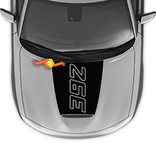 392 Outline Center Blackout — Vinylaufkleber (Motorhaube) für Dodge Charger 2015-2024