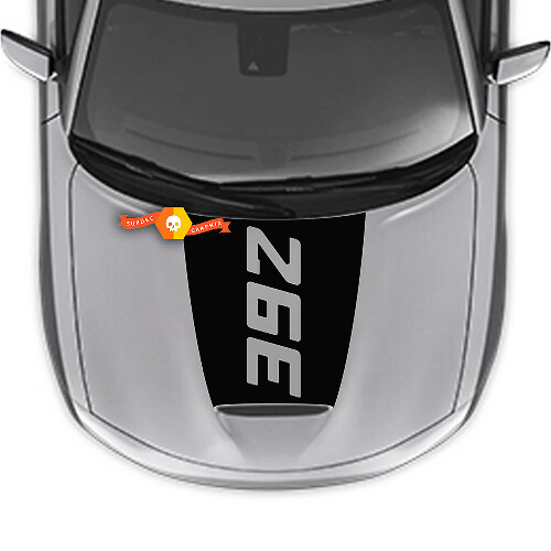 392 and 345 Solid Center Blackout — Vinylaufkleber (Motorhaube) für Dodge Charger 2015-2024