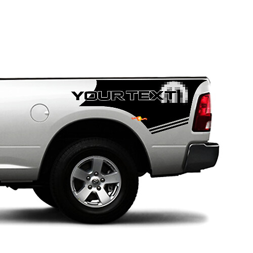 Mopar Stil Benutzerdefiniertes Text-Bettseiten-Vinylaufkleber-Kit für Dodge Ram