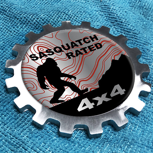 Sasquatch Bewertetes 4x4 Aluminium Getriebe-Abzeichen Emblem für Jeep