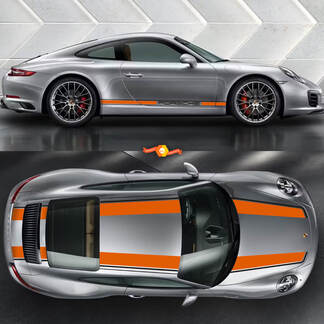 911 Gulf Porsche CARRERA orange schwarze Aufklebergrafiken
