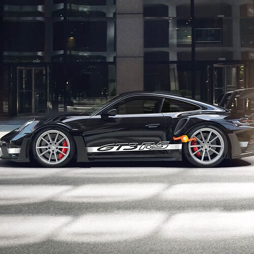 GT3 RS Logo Seitenhinterer Stoßfänger Vinylaufkleber für Porsche 911