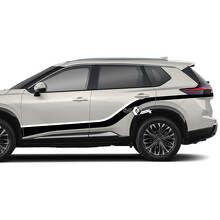 Doppelte gebogene Seitenstreifen Vinyl-Aufkleber-Kit für Nissan Rogue_2