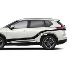 Doppelte gebogene Seitenstreifen Vinyl-Aufkleber-Kit für Nissan Rogue_3